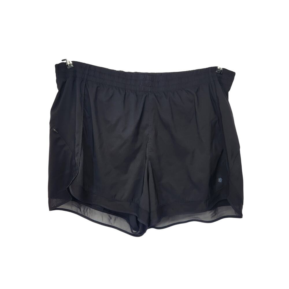 Athleta Black Mesh Racer Short 4" Plus Athletic Shorts Women's 3X - Picture 2 of 8